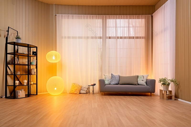 客厅家居健身背景素材房屋室内暖光灯沙发书架摆设图像摄影,高清,摄影图,摄影图片,图片大全,摄影图免费下载